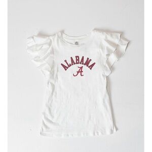 Alabama Woman’s White Ruffle Sleeve Shirt